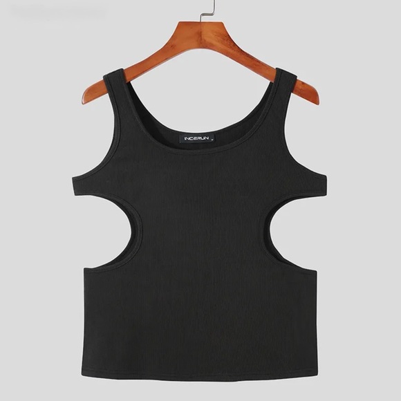Y2K | Men's Black Cutout Tank Top | Size S - Picture 2 of 7